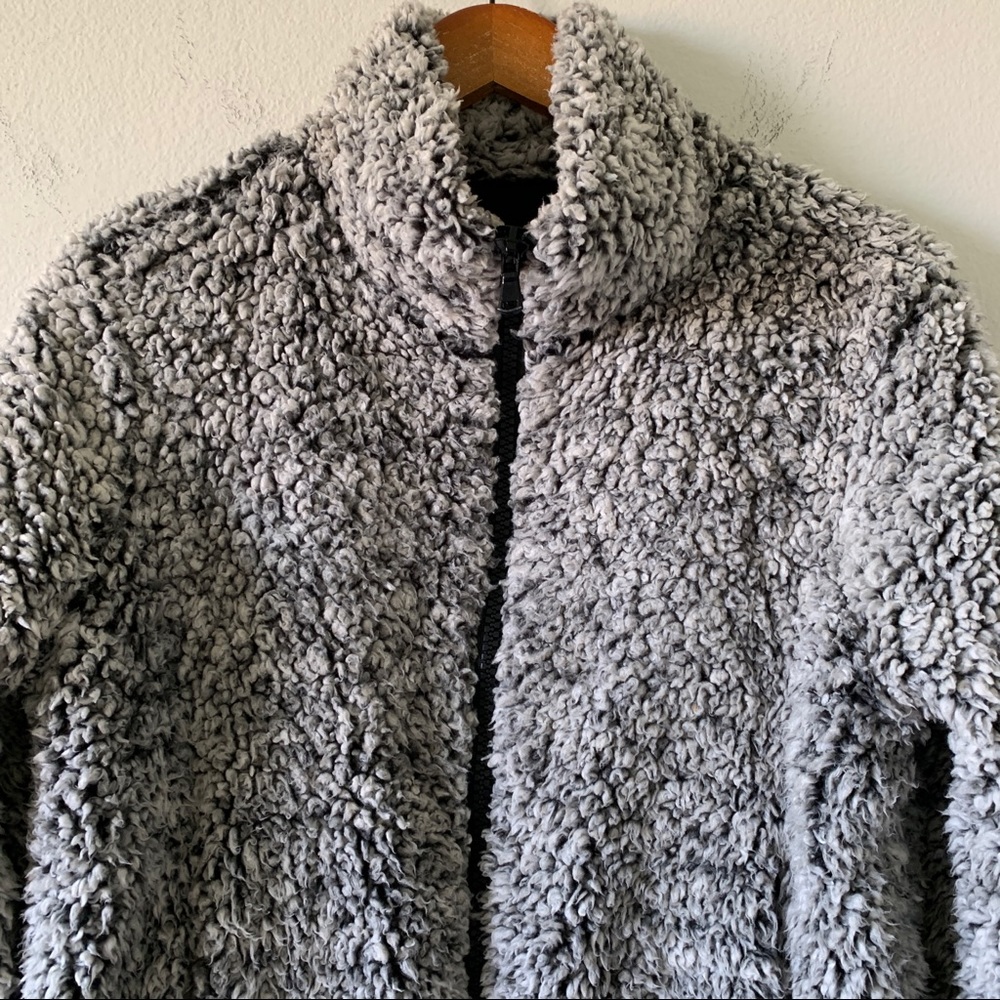 Gray With Black Trim Teddy Jacket - Picture 5 of 12